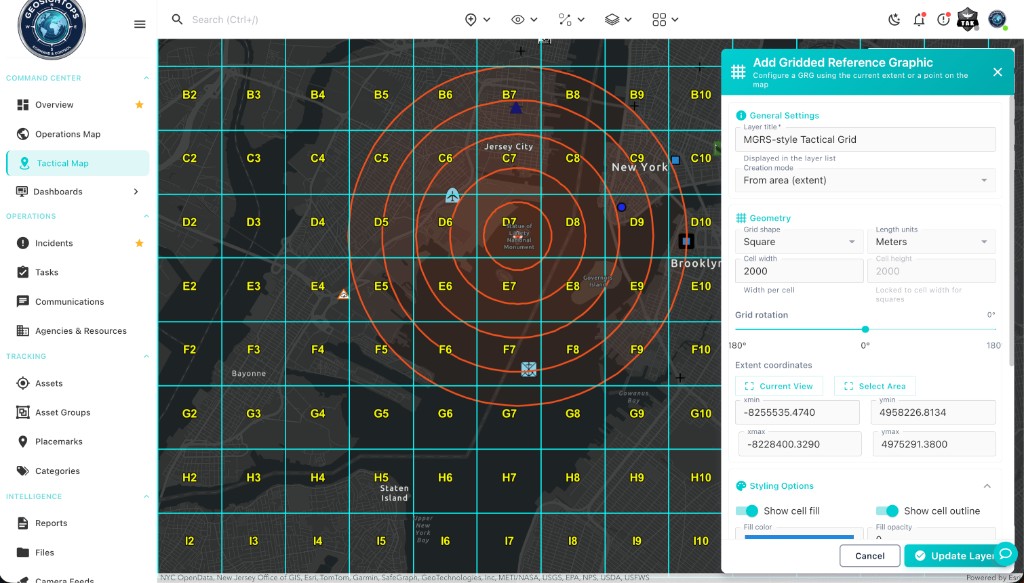 Add Gridded Reference Graphic, settings