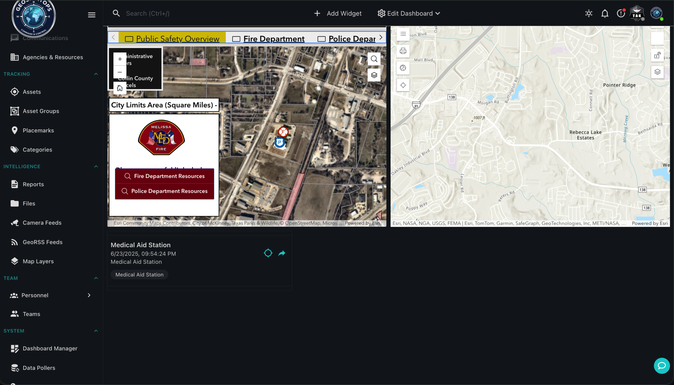 GeoInsights operations dashboard from the official product website